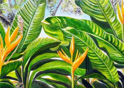 ©Julie Schofield, Golden Beauties, Acrylic on Canvas, 91 x 45.5cm