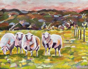 ©️Julie Schofield, Staring at Sheep, acrylic on canvas, 10 x 8.jpg
